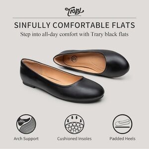 Trary Flats for Women Dressy Comfortable Flat Black Shoes